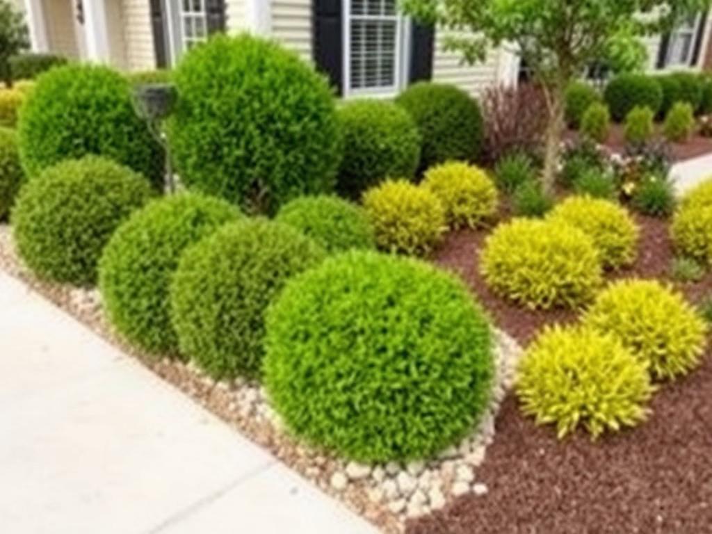 Trimmed shrubs after professional yard cleanup Knoxville